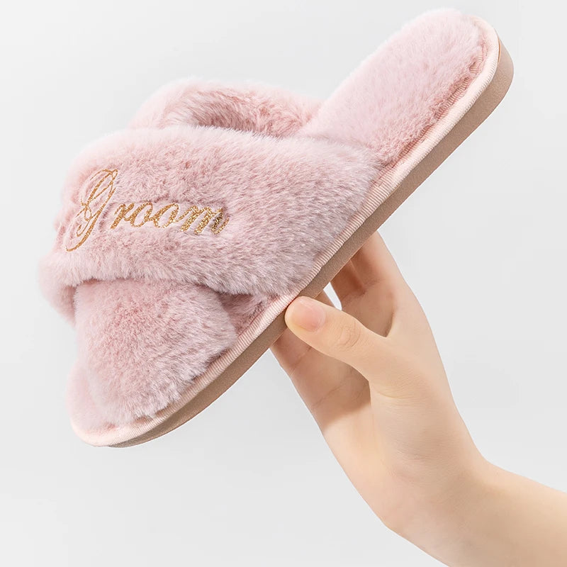 Personalize Custom Slipper Bride Slippers Hen Party Favor Bride Bridesmaid Slippers Set Woman Wedding Team Bride Slipper