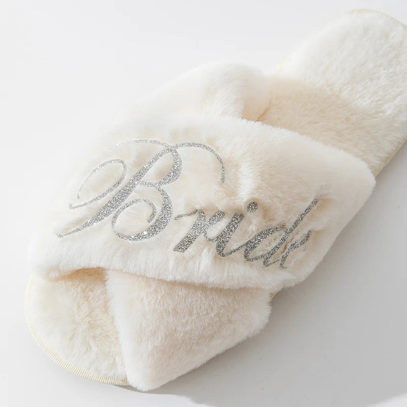 Personalize Custom Slipper Bride Slippers Hen Party Favor Bride Bridesmaid Slippers Set Woman Wedding Team Bride Slipper
